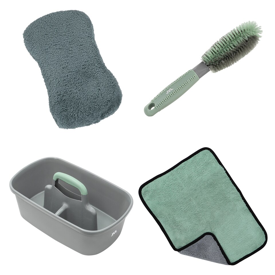 image 1 of JVL Car Cleaning Essential Kit – Basic Car Wash & Detailing Set for Exterior & Interior Care