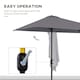 image 4 of Outsunny 2.3m Garden Balcony Half Round Umbrella Metal Parasol Umbrella Grey