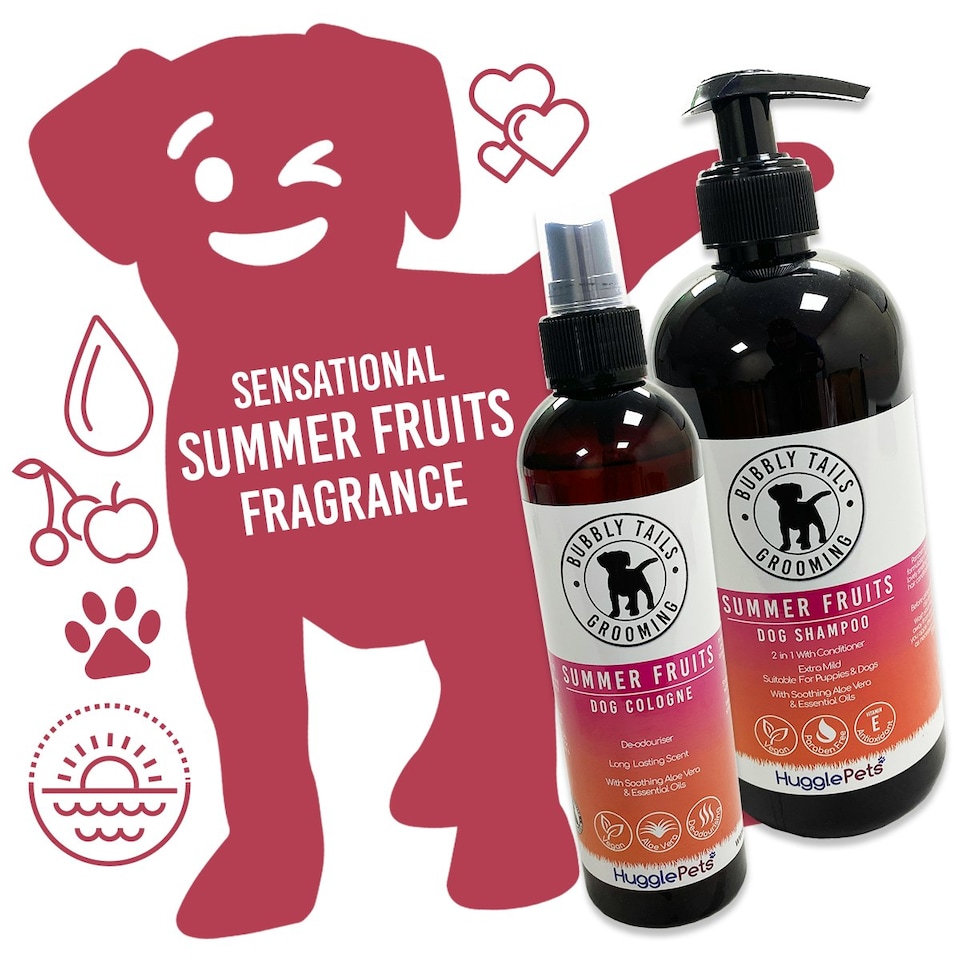image 1 of HugglePets Bubbly Tails Bundle Dog Shampoo & Cologne - Summer Fruits