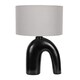 image 1 of ValueLights Lia Black Arch Ceramic Table Lamp Grey Shade