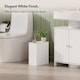 image 2 of VonHaus Holbrook White Bathroom Storage Box with Lid