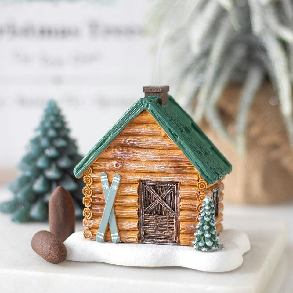 image 1 of Cabin Ski Chalet Incense Cone Holder Multi | Multi