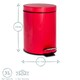 image 4 of Harbour Housewares Round Toilet Brush & Bin Set - Red Red