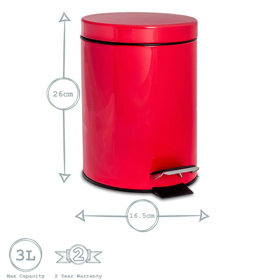 image 1 of Harbour Housewares Round Toilet Brush & Bin Set - Red Red