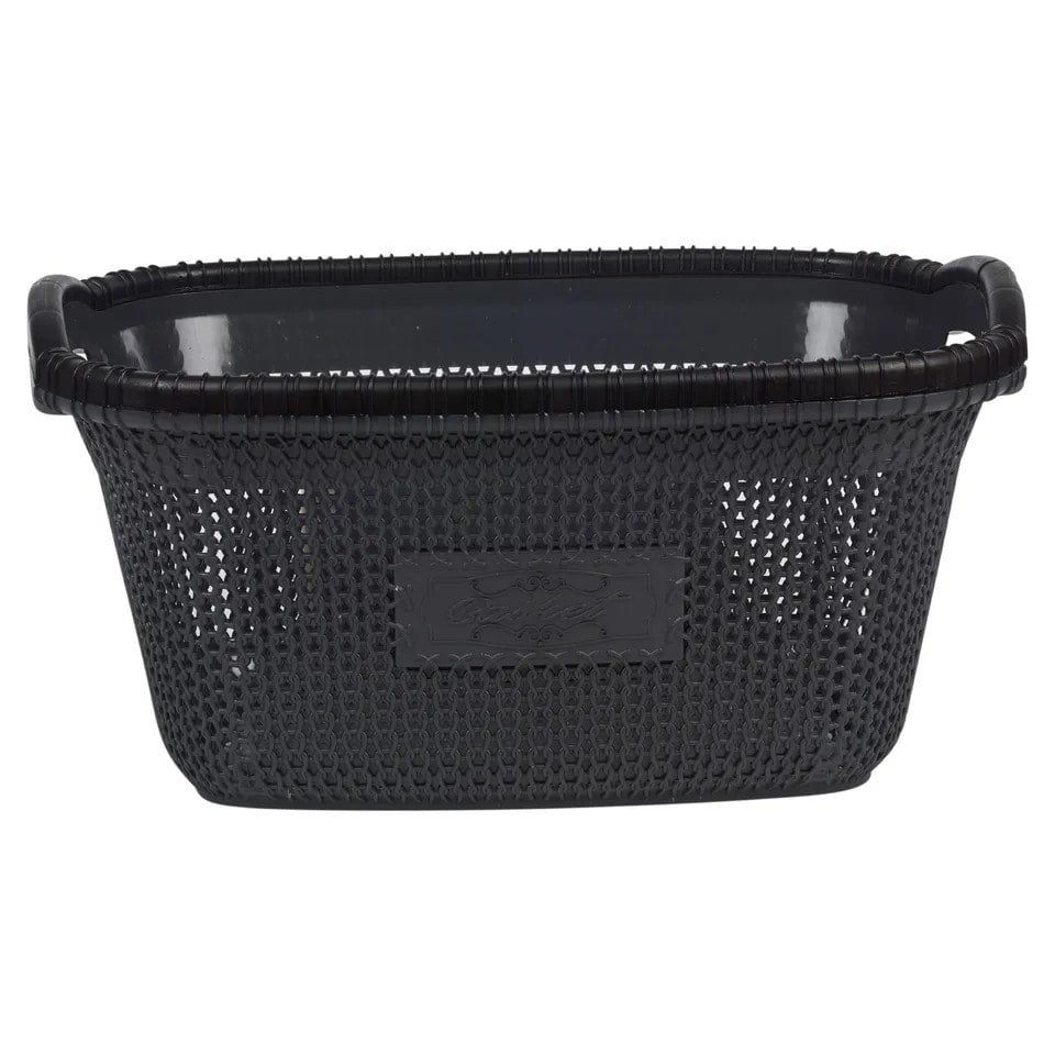 image 1 of 40L Violetta Laundry Baskets with Handles | Black | 1
