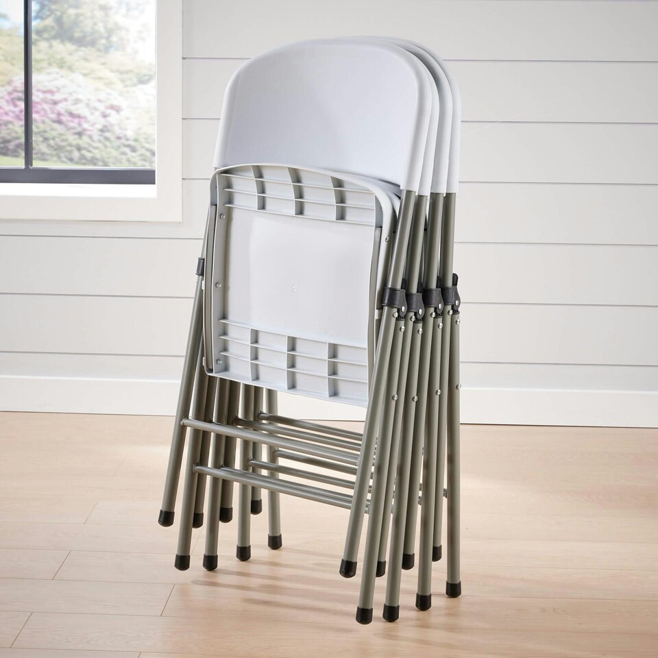 image 1 of Folding Chair Set Camping Party Picnic BBQ Garden Indoor Outdoor Chair Set White