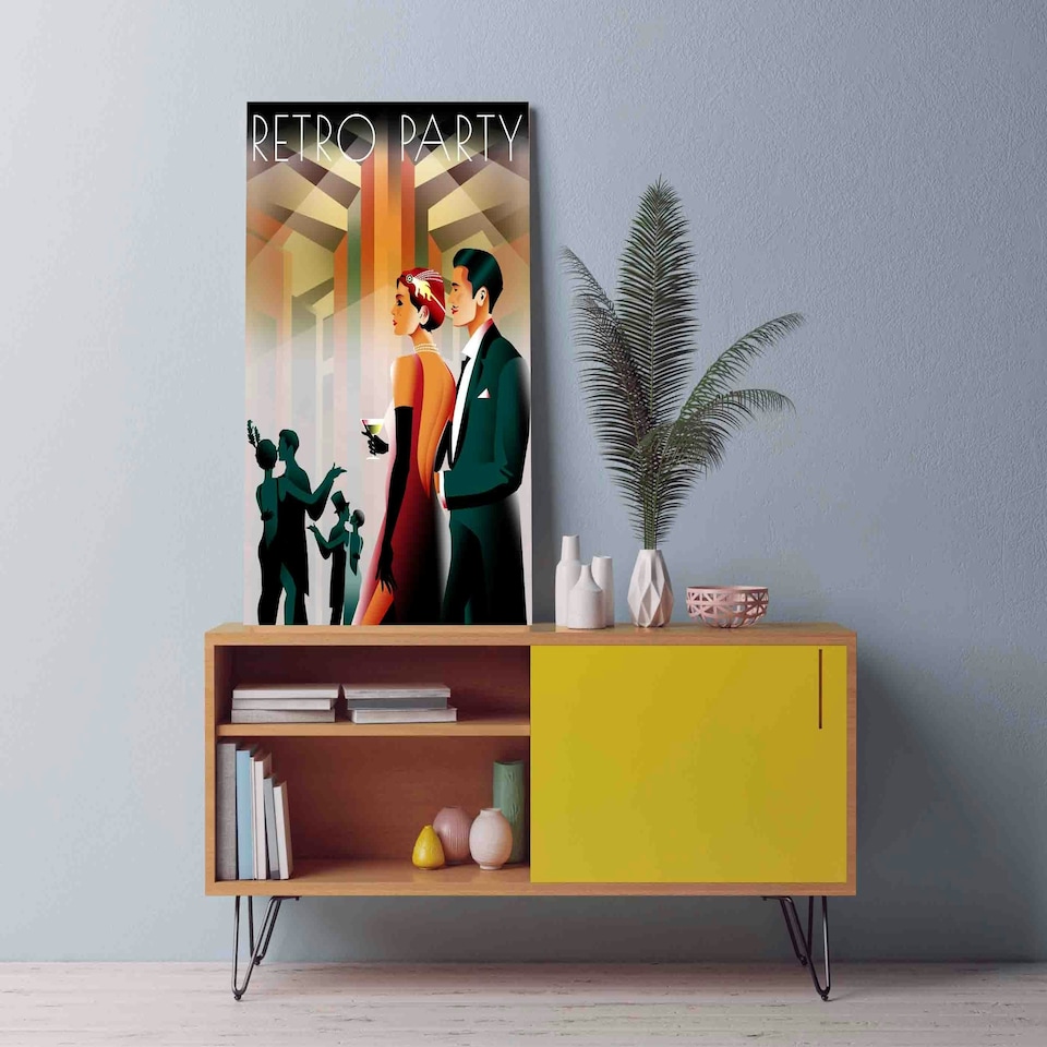 image 1 of Couple at a party in the style of the early 20th century. Retro party (Canvas Prints) 102cm x 76cm