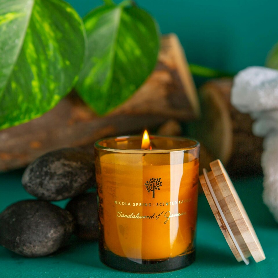 image 1 of Nicola Spring Soy Wax Scented Candles - 130g - Sandalwood & Jasmine - Pack of 3