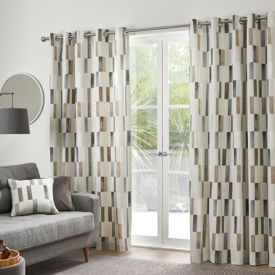 image 1 of Fusion Oakland Eyelet Curtains Natural