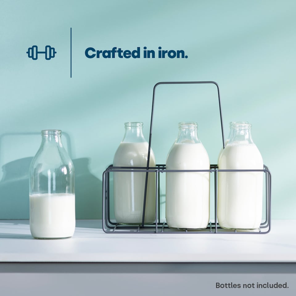 image 1 of Wire Milk Bottle Holder 6 BTL