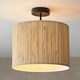 image 2 of Longshore Single Semi Flush Ceiling Lamp, Natural Seagrass, Matt Black