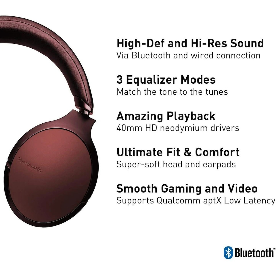 image 1 of Panasonic Premium Hi-Res Wireless Bluetooth Over-Ear Headphones