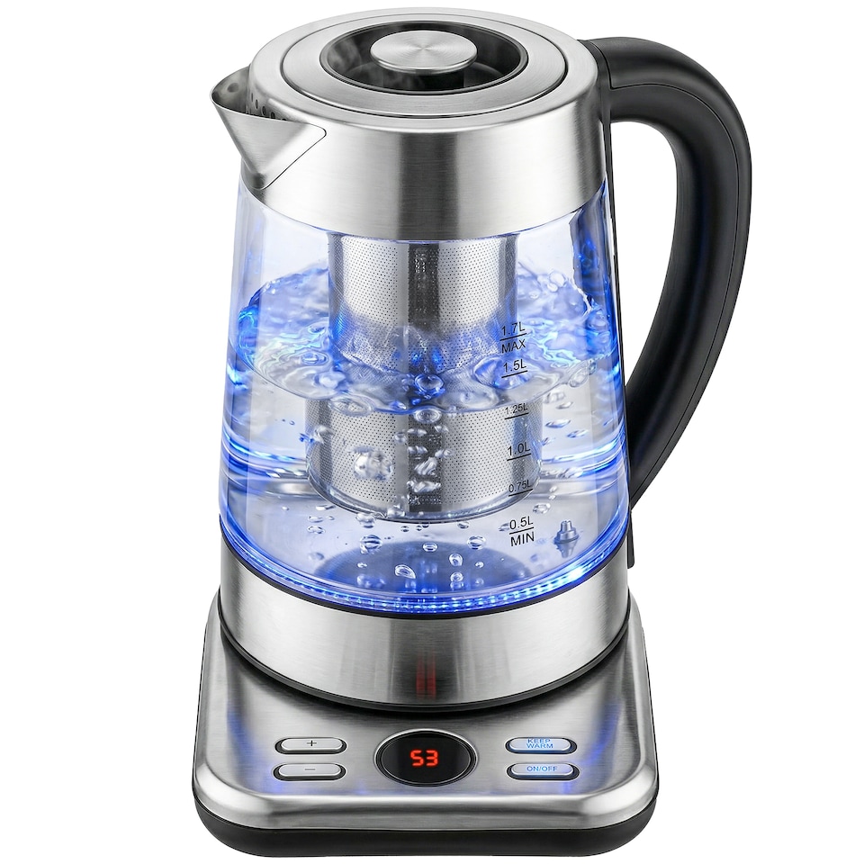 image 1 of HOMCOM Electric Kettle, 1.7L 3KW Water Kettle with UK Strix Thermostat
