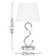 image 3 of ValueLights Cabonna Dimmable Polished Silver Table Lamp with Small White Tapered Shade and E14 Candle LED 5W Warm White 3000K Bulb White