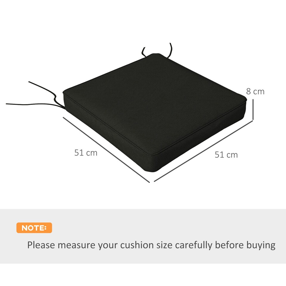 image 1 of Outsunny Set of 4 Outdoor Seat Cushion with Ties, for Patio Furniture, Beige 