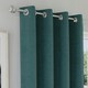 image 2 of Austin Teal Blackout Curtains 66 x 54 inch (168 x 137 cm) 100% Blackout Eyelet Thermal Noise Reducing Curtains for Bedroom and Living Room