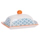 image 1 of Nicola Spring Hand-Printed Butter Dish - 18.5 x 12cm - Blue | Blue | Multi-Coloured