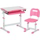 image 1 of HOMCOM Kids Desk and Chair Set w/ Drawer, Pen Slot Hook - Pink 