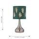 image 7 of Set of 2 Romana - Brushed Chrome Touch Operated Table Lamps Bedside Lights Dark Green Fern Shade Silver | Green