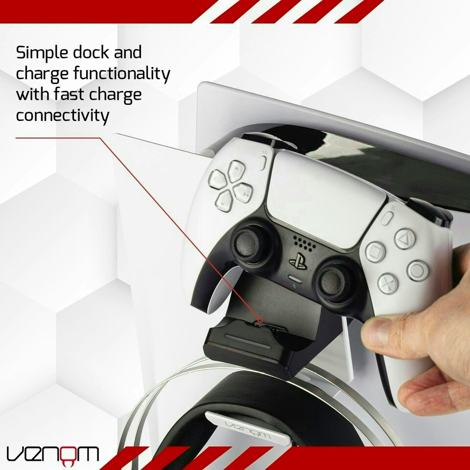 image 1 of Venom PS5 Stealth Charging Dock and Headset Mount