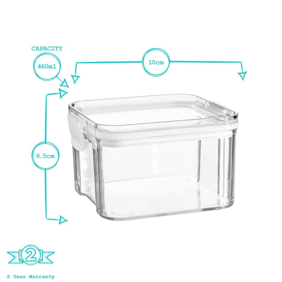 image 1 of Argon Tableware Food Storage Containers - 460ml - White - Pack of 3 - Resuable Container Meal Prep Container Tub Tupperware Airtight Lid