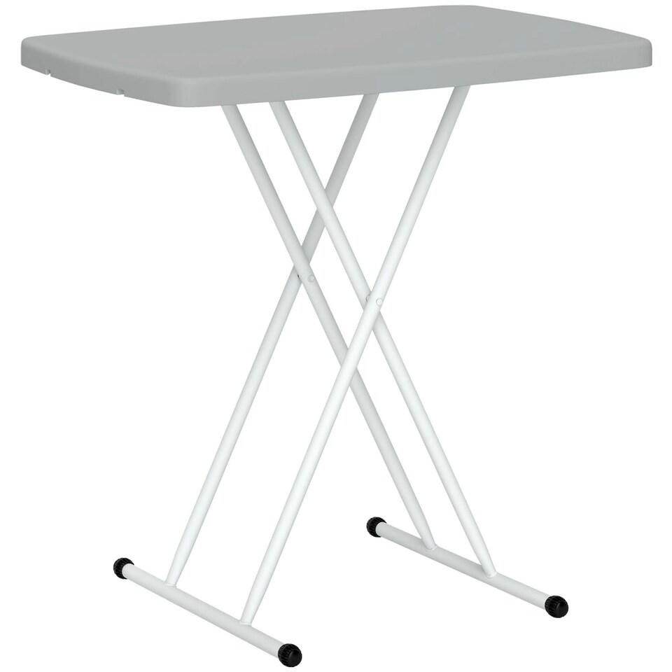 image 1 of Outsunny Folding Coffee Table, Height Adjustable Picnic Table, Charcoal Grey