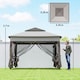 image 3 of Outsunny 3 x 3m Pop Up Gazebo, Marquee Party Tent with Double Tier Roof, Netting and Carry Bag, Event Shelter for Outdoor Patio, Light Grey