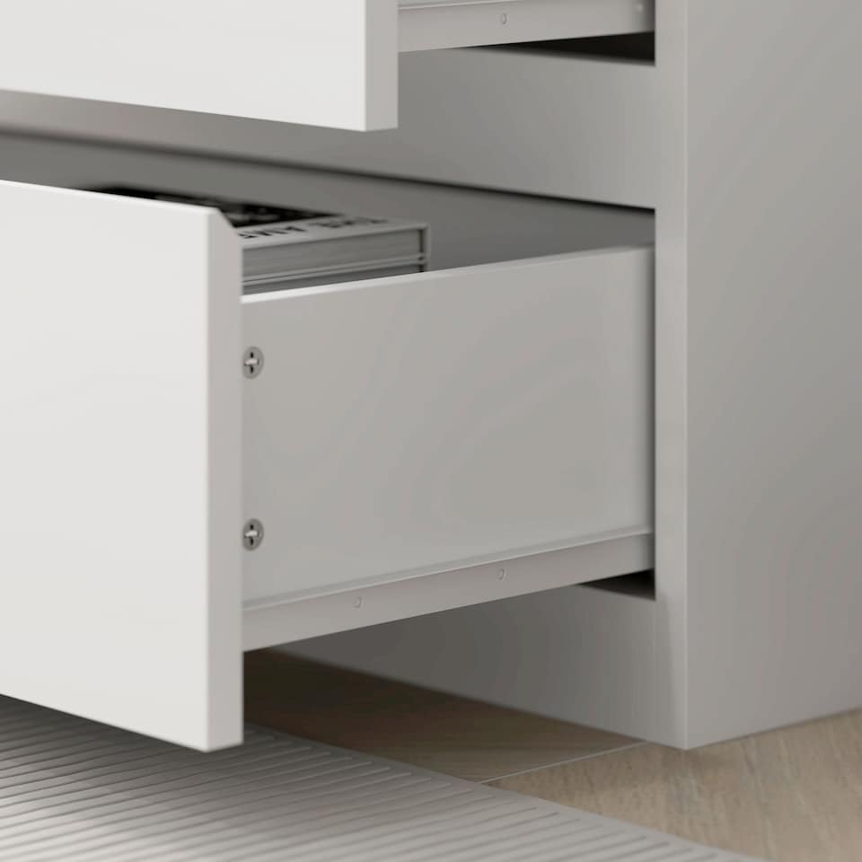 image 1 of HOMCOM 180cm Tall Bookcase with Storage, Free Standing Bookshelf with 3 Shelves and 3 Drawers, Display Cabinet for Living Room, Home Office, Bedroom, White