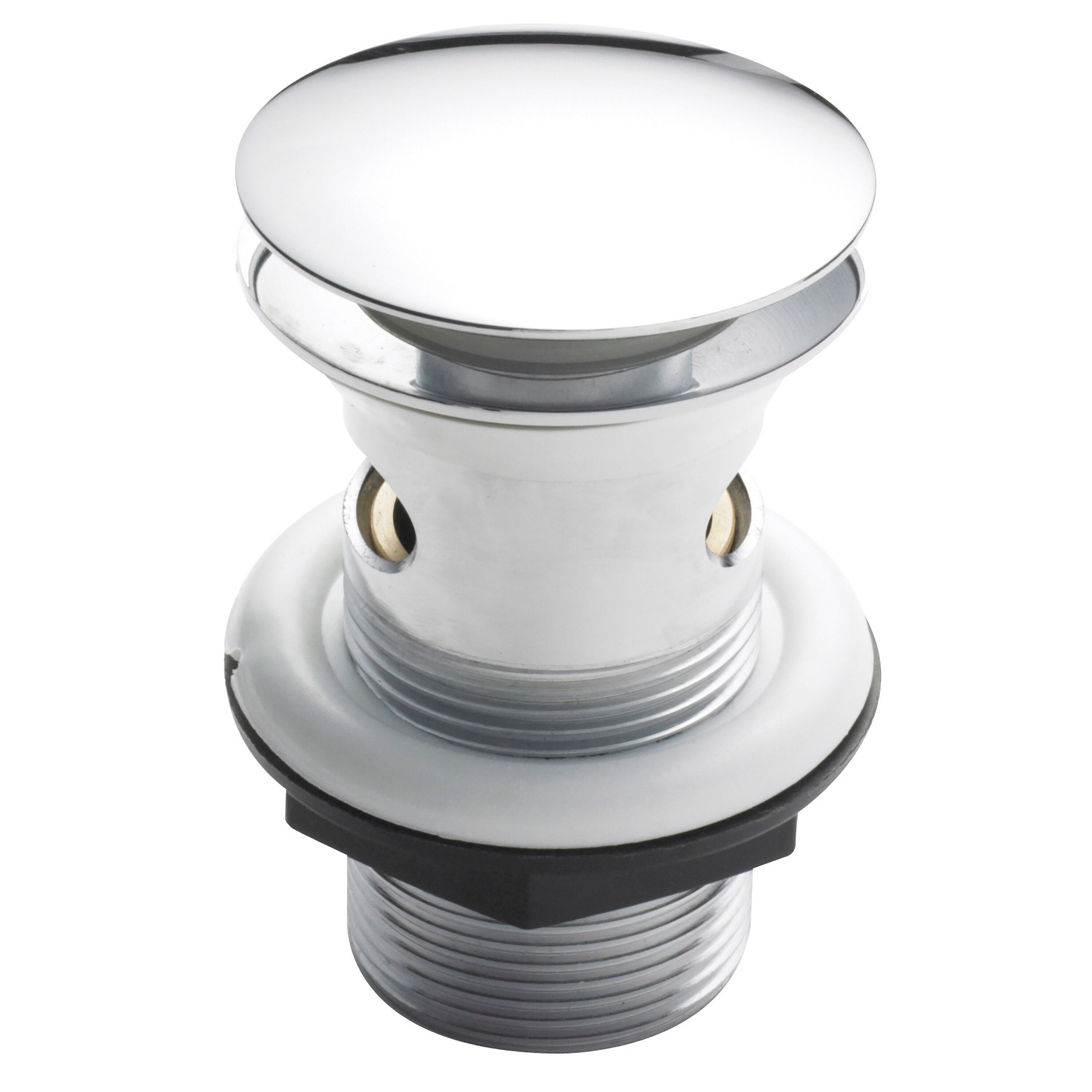 Balterley Easyclean Push Button Basin Waste, Slotted, Round Design for Basins with Overflow