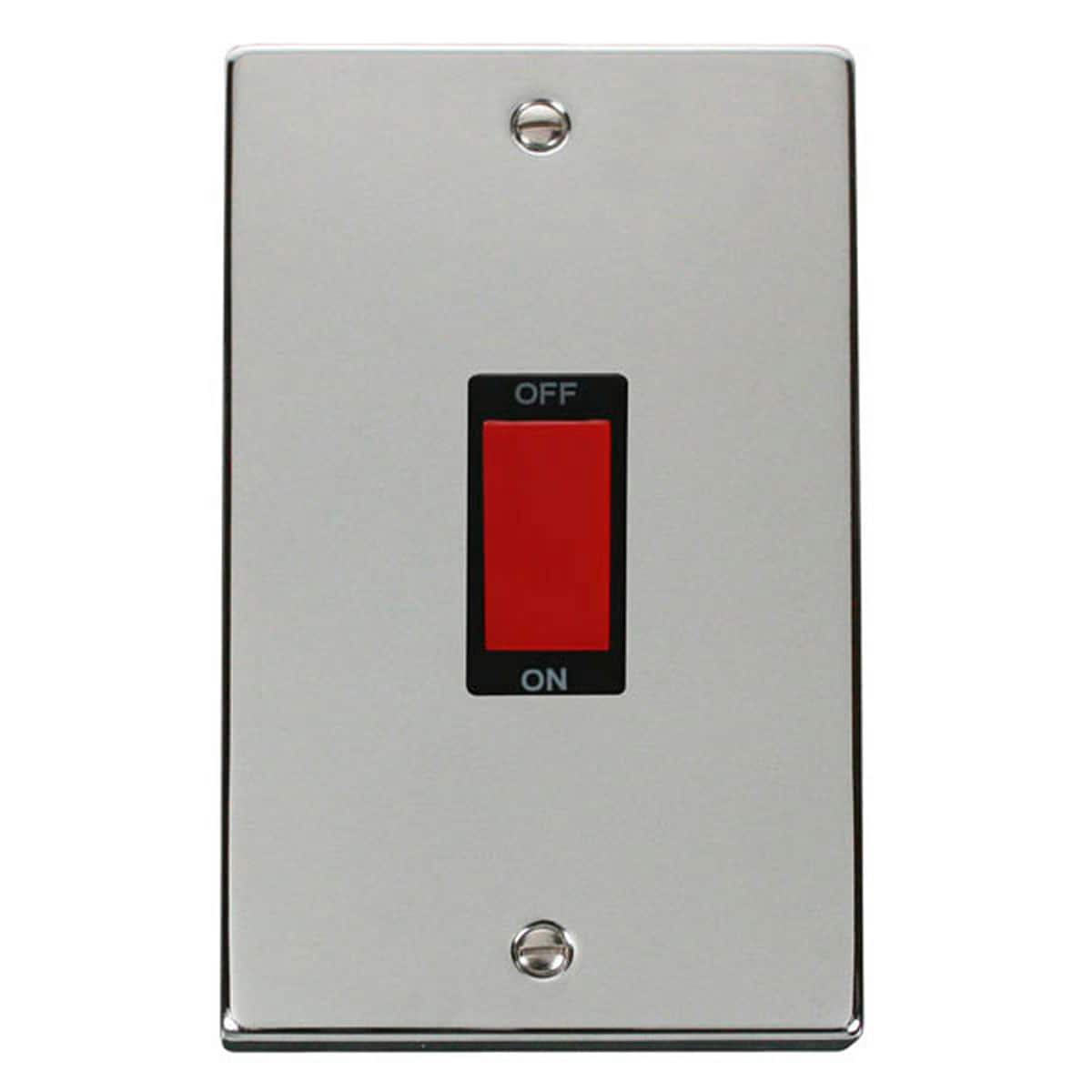 SE HOME Polished Chrome 2 Gang Size 45A Switch Chrome Polished Chrome