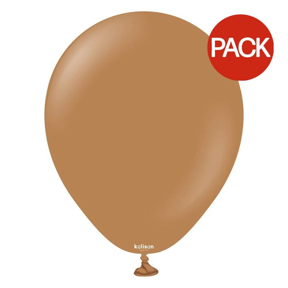 Kalisan Latex Plain Balloons (Pack of 25) - Caramel Brown - One Size