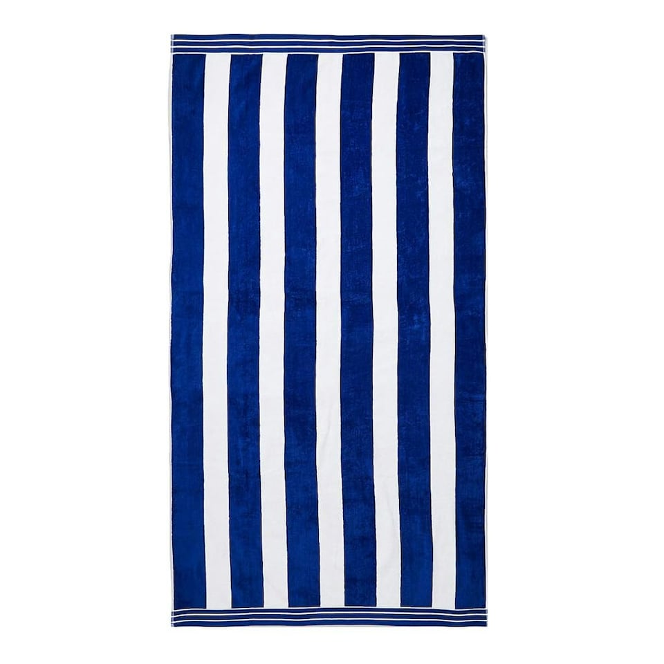 image 1 of Cabana Stripe Large Beach Towel - 100% Cotton | Brown | Taupe | One size