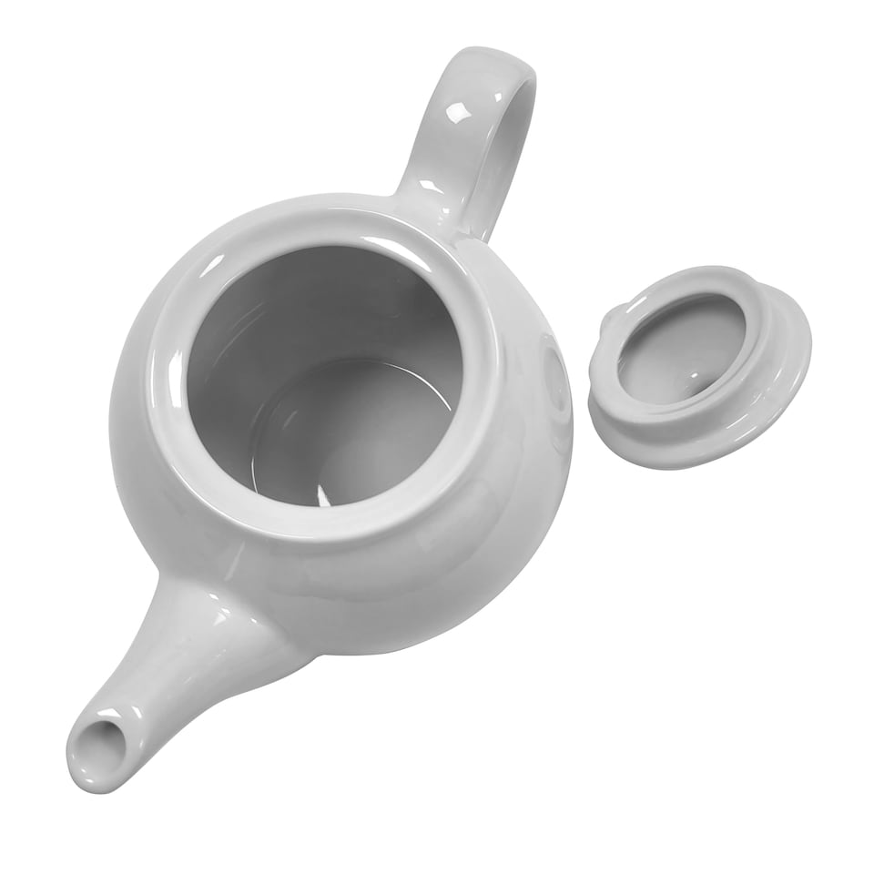 image 1 of Carnaby Islington Large 1L White Ceramic Teapot & Lid Dishwasher Microwave Safe Glossy