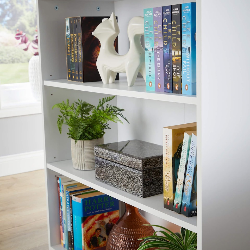 image 1 of Bookcase Display Shelf Freestanding Book Storage Unit Home Living Room Furniture | White