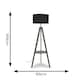 image 6 of ValueLights Morrigan Charcoal Shade Grey Wood Tripod Floor Lamp | Grey