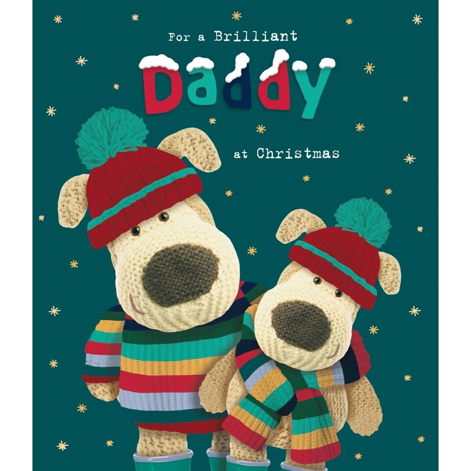 image 1 of Boofles with Woolen Hats Daddy Christmas Card