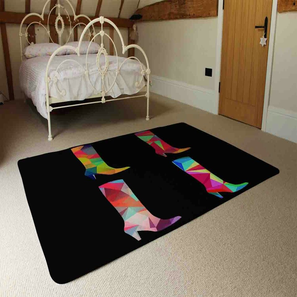 image 1 of Geometric Boots (Rug) Black | XL: 160x230cm