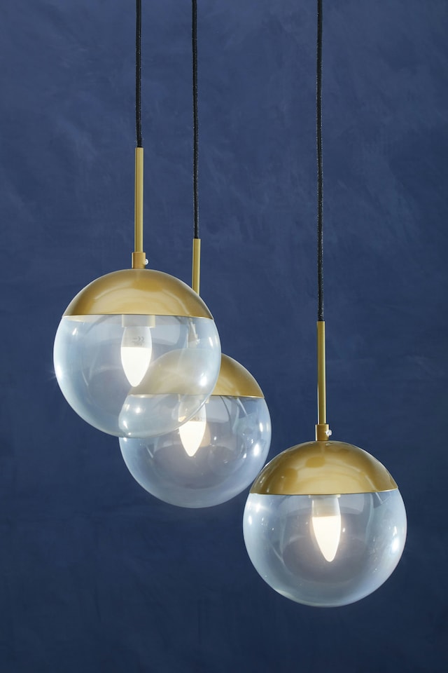 image 1 of Interiors by Premier Revive Gold Finish 3 Bulb Pendant Light