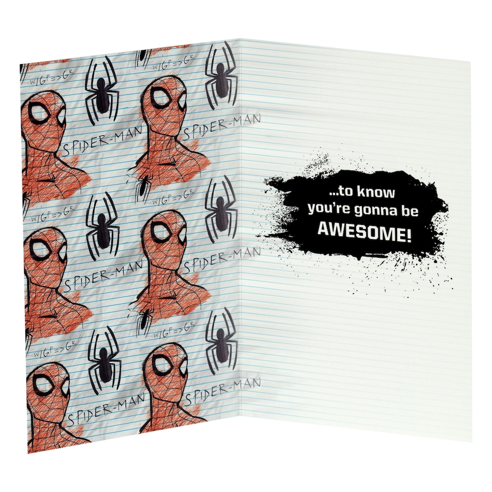 image 1 of First Day of New School/Good Luck Card for Him/Boy | Marvel Spider-Man Design