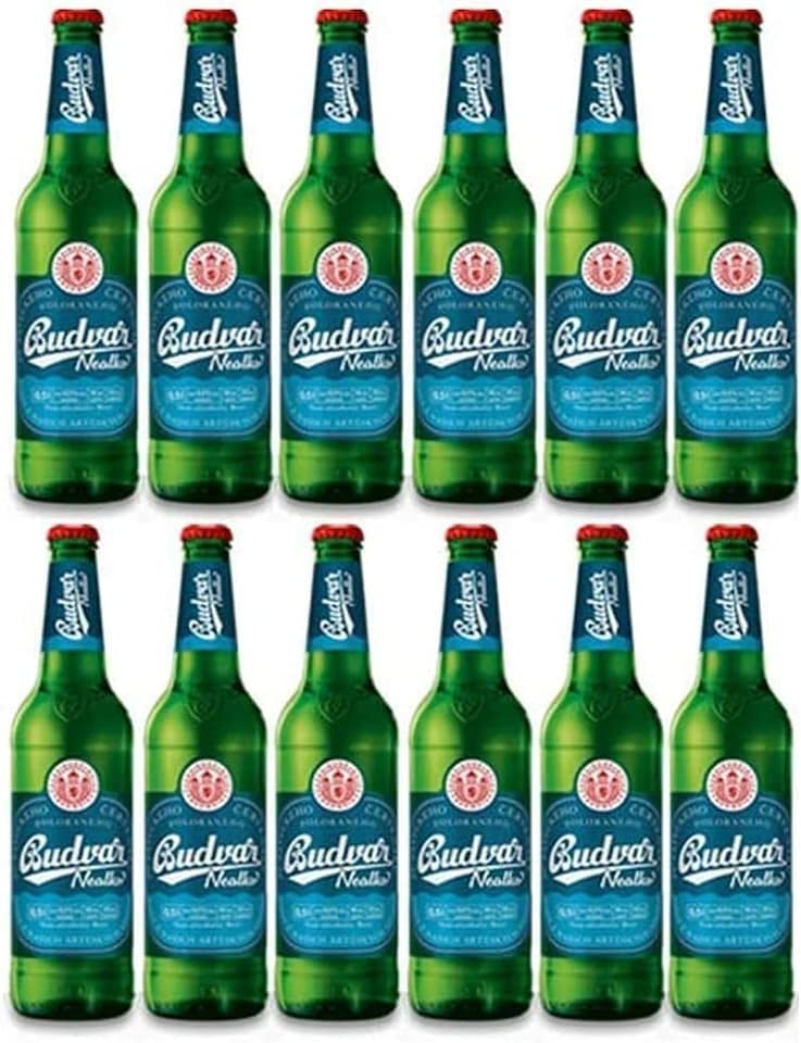 Budweiser Budvar Nealko Alcohol Free Czech Lager 12 x 330ml Bottles