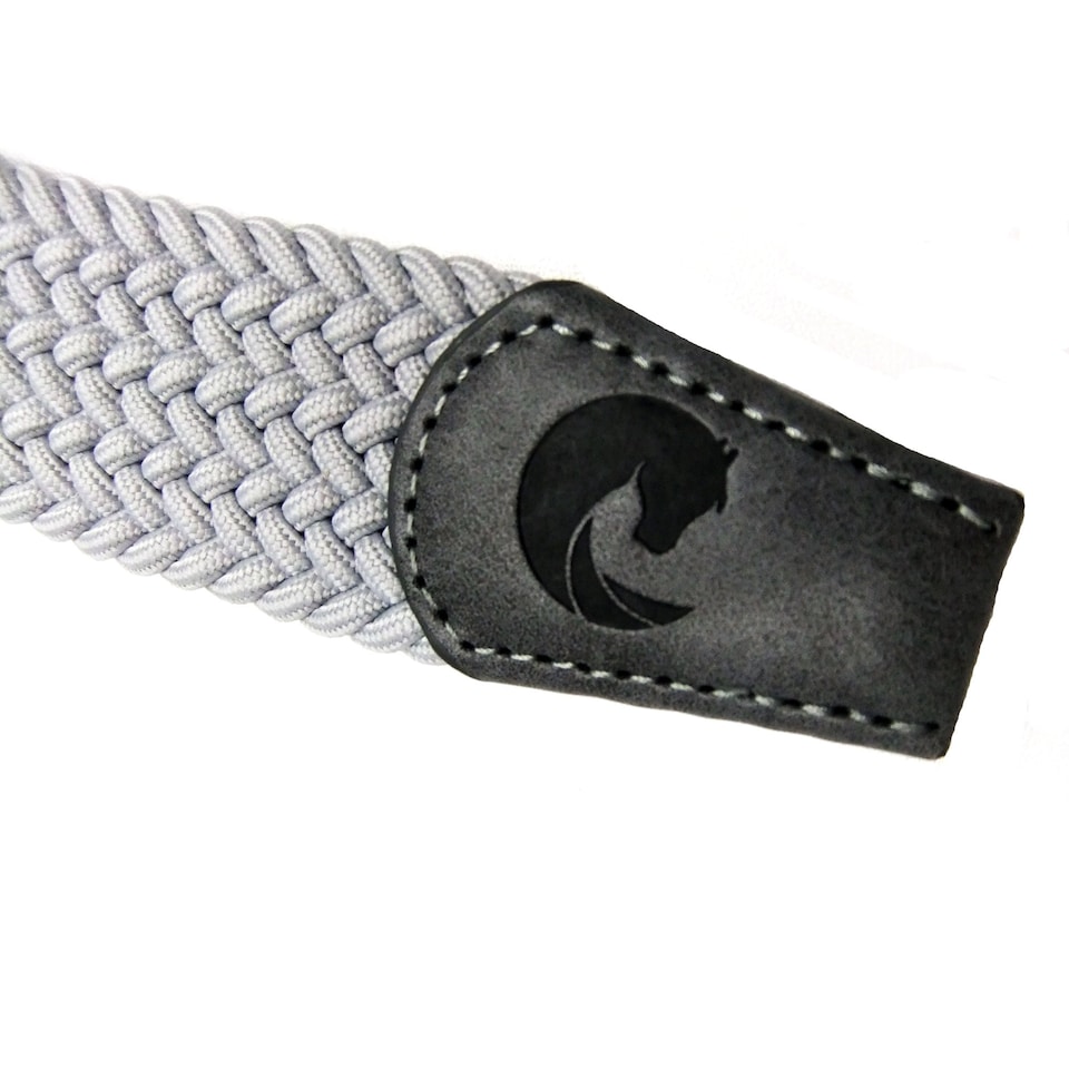 image 1 of Coco Equestrian Grey Unisex Adult Woven Elastic Braided Stretch Riding Belt | Grey
