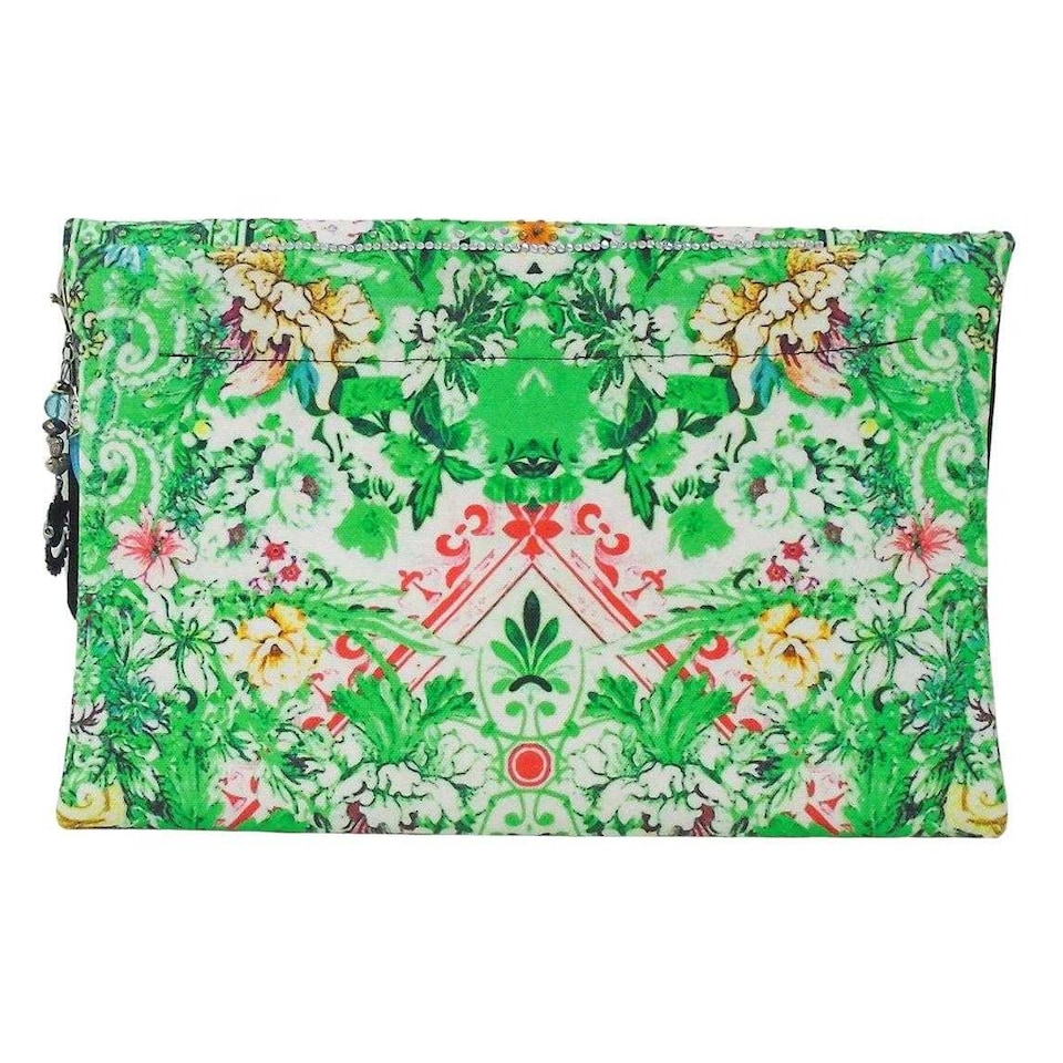 image 1 of Inoa Versailles Gardenia Clutch Bag | Green | Green | One Size | 1