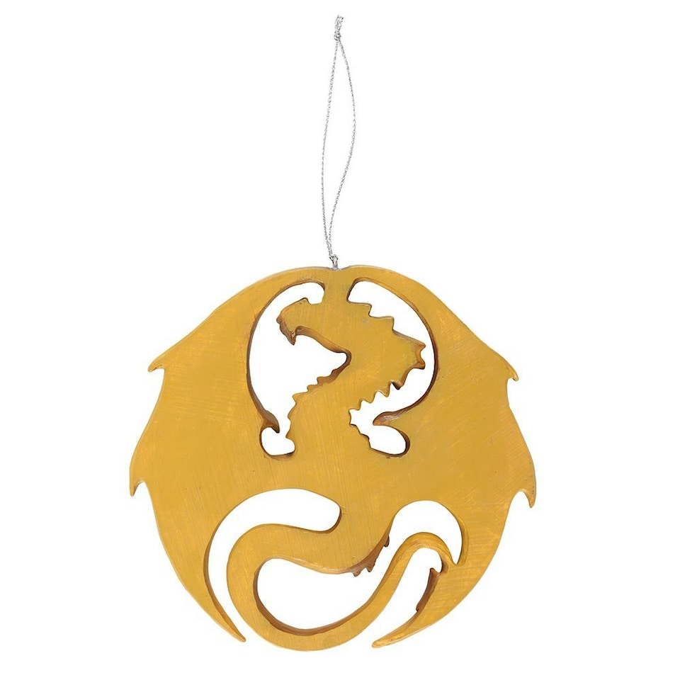 image 1 of Anne Stokes Dragon Medal Hanging Ornament - Gold/Brown - One Size