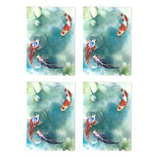 Japanese Koi Fish Art Cards Water Lily Any Occasion Pack of 4 A6