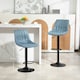 image 3 of HOMCOM Set Of 2 Microfibre Retro Tub Bar Stools Metal Frame Footrest Seat Blue