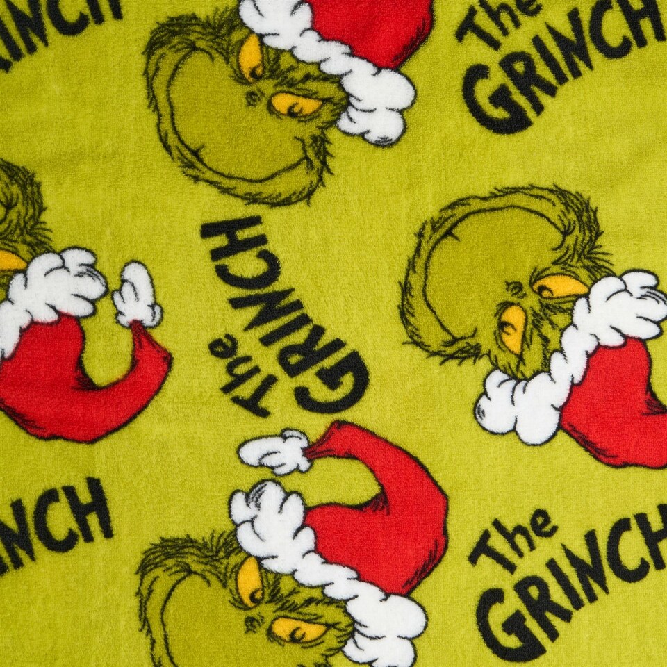 image 1 of OHS Xmas Grinch Throw Soft Coral Fleece Blanket Thermal Bedspread