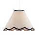 image 4 of Scallop Edge Natural Textured Linen Coolie Lamp Shade with Navy Trims | Blue | 12"