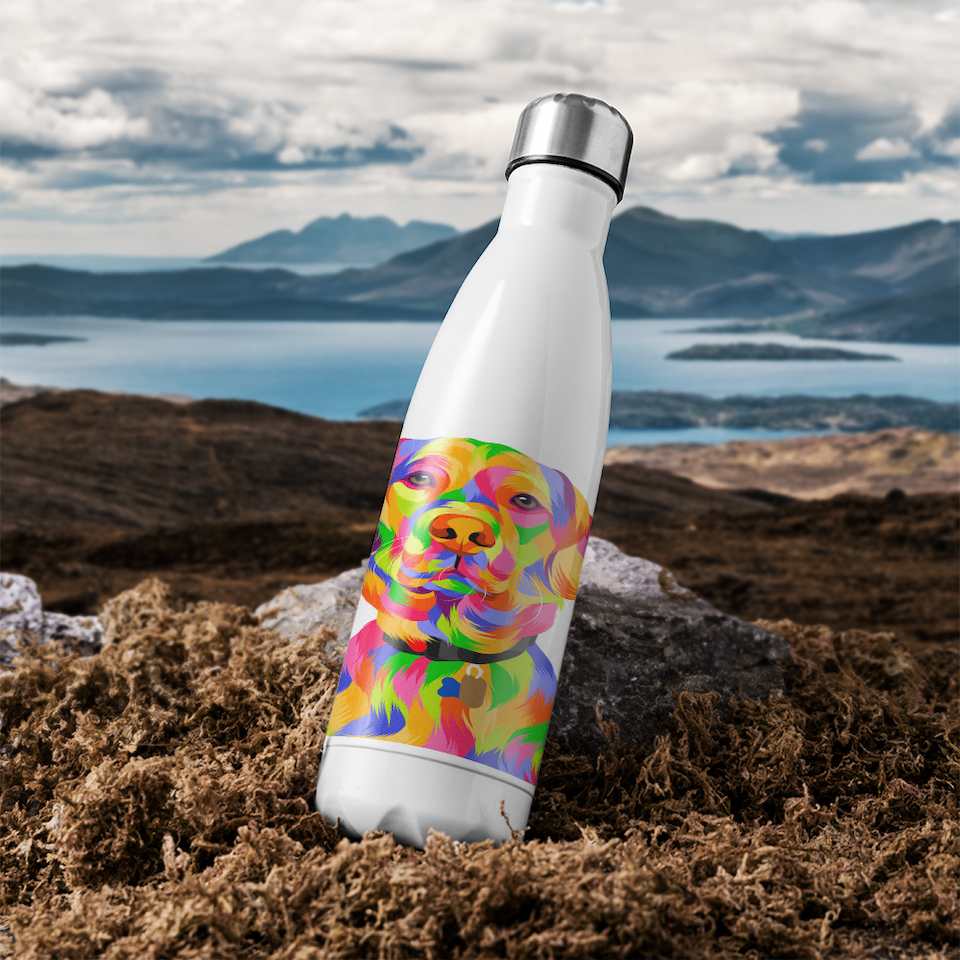 image 1 of Amazing Illustration Pop Art Designer Stainless Steel Bottle | Multi | 500ml