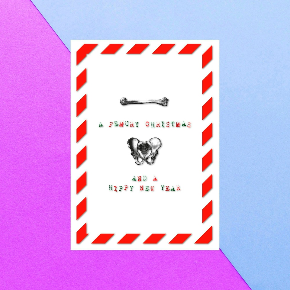A Femury Christmas And A Hippy New Year Greetings Card