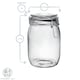 image 3 of Argon Tableware 6x Glass Storage Jars & Labels Set - 1 Litre - 4 Colour Seals Airtight Kitchen Storage Container Preserving Jar